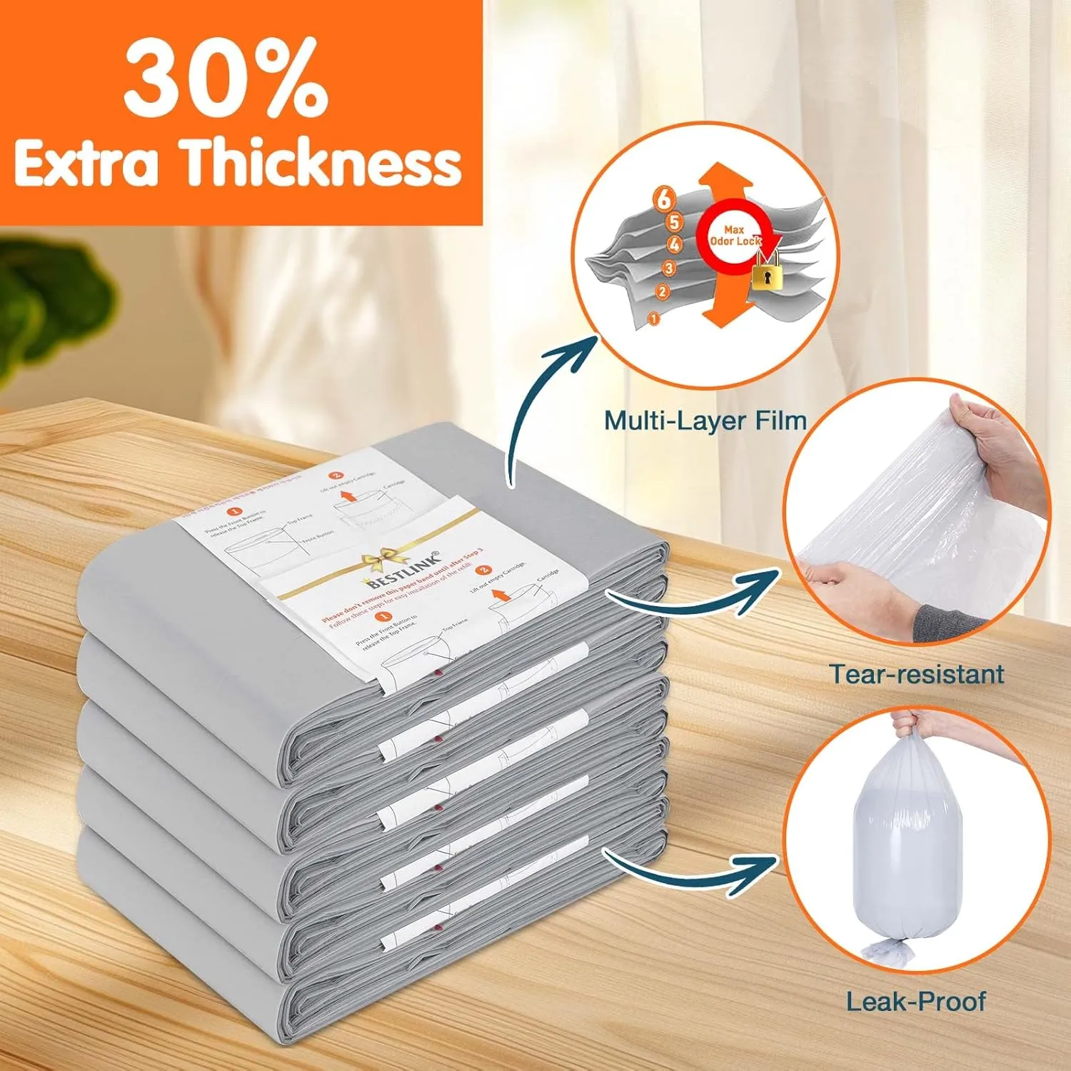 8 Pack Refills Compatible with DEKOR CLASSIC Diaper Pails | 20% Extra Length Diaper Pail Refill Bags Liners Holds 4752 Diapers | Ultimate Odor Control with Baby Scented