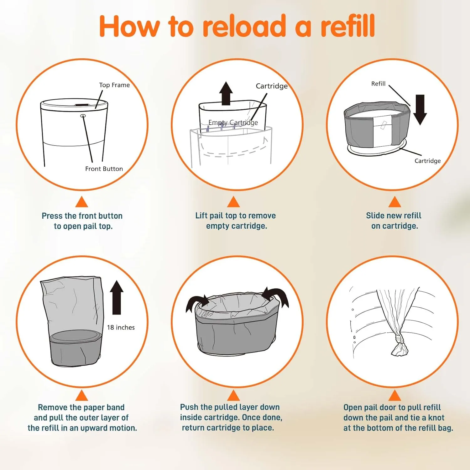 8 Pack Refills Compatible with DEKOR CLASSIC Diaper Pails | 20% Extra Length Diaper Pail Refill Bags Liners Holds 4752 Diapers | Ultimate Odor Control with Baby Scented