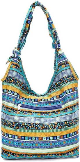 Andongnywell Women Hippie Crossbody Bag Hobo Messenger Shoulder Bag Sling Bohemian Cross Body Bags Handbags