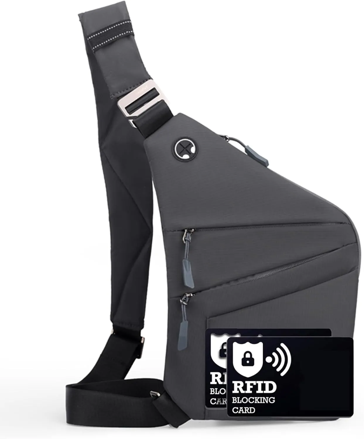 Anti Theft Crossbody Bags for Women Men, Multi-Pocket Shoulder Bag, Slim Sling Bags with 2 RFID Blocking Card