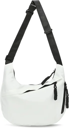Arch Moon Crossbody Bag for Women, Nylon Curved Purse, Lightweight Dumpling Shoulder Sling Bag for Travel Casual
