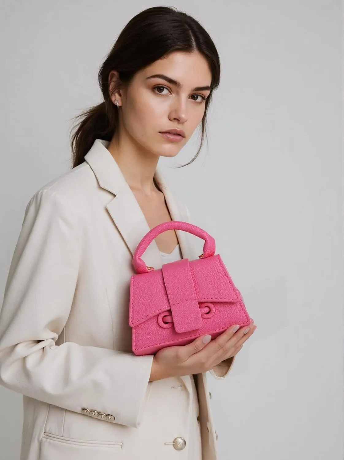 Ayliss Mini Crossbody Handbag Women's Purse Clutch Cute Mini Trendy Bag Top Handle PU Leather Shoulder Bag