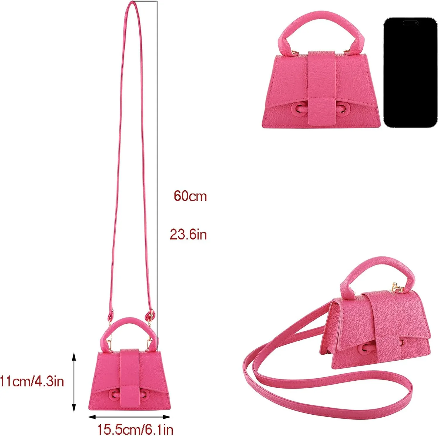 Ayliss Mini Crossbody Handbag Women's Purse Clutch Cute Mini Trendy Bag Top Handle PU Leather Shoulder Bag