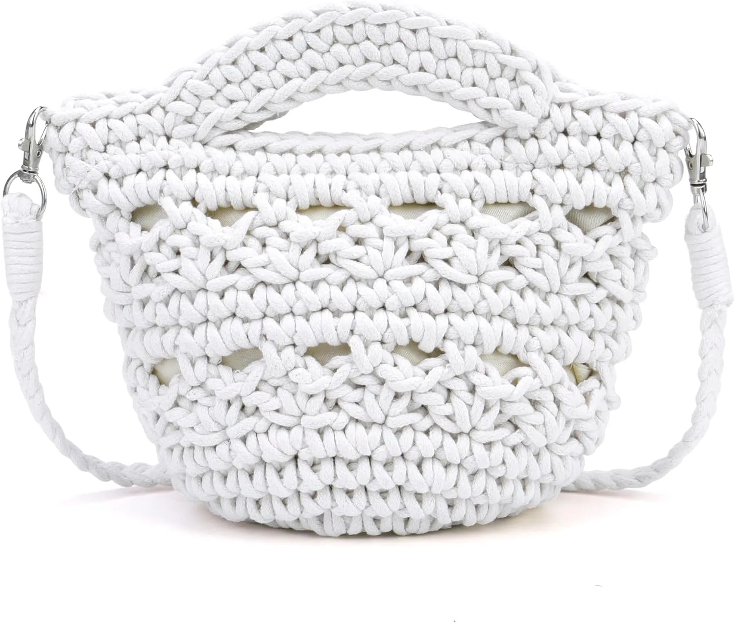 Ayliss Straw Crossbody Bag for Women Summer Knit Beach Bag Shoulder Handmade Crochet Crossbody Purse for Women Detachable
