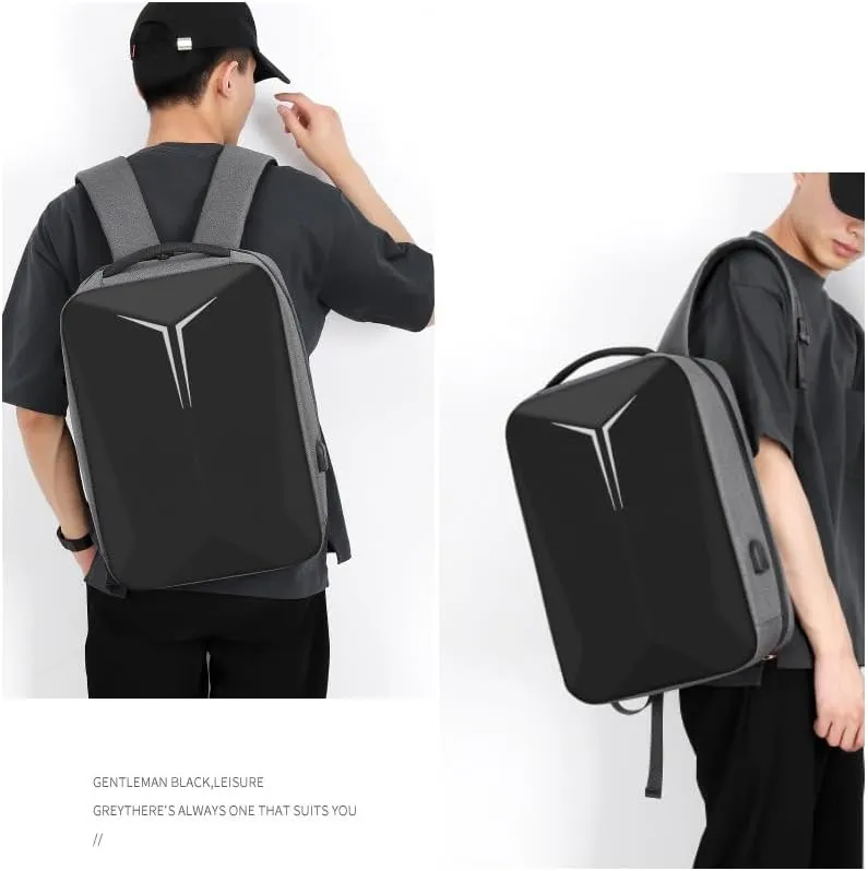 Backpack for men's casual hard shell reflective strip business computer bag travel backpack