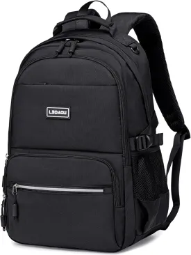 Backpack for School 15.6 Inch Laptop College Backpacks Middle High School Teen Girls Bookbags Women Travel Daypack, Oxford Black