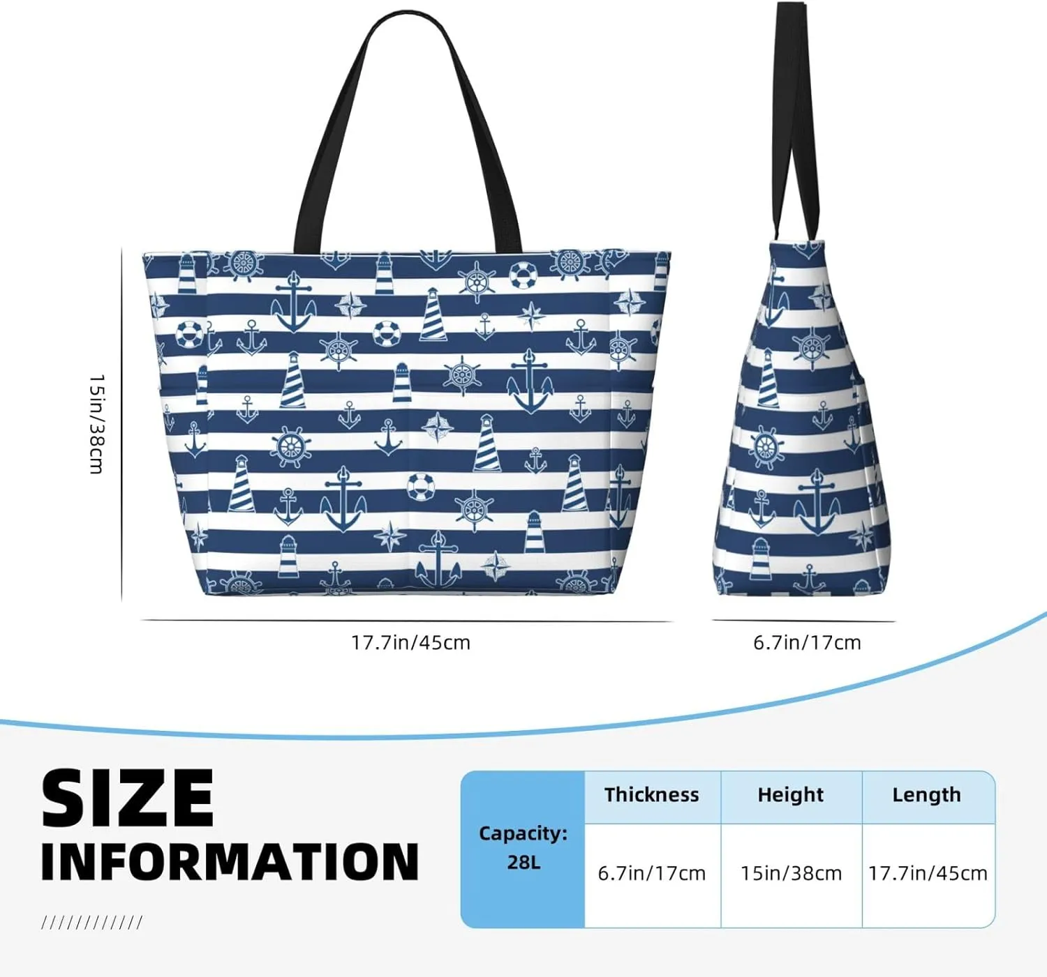 Beach Tote Bag for Women Beach Bag Waterproof and Sandproof Tote Bag with Wet Bag Large Travel Bag for Weekend Travel