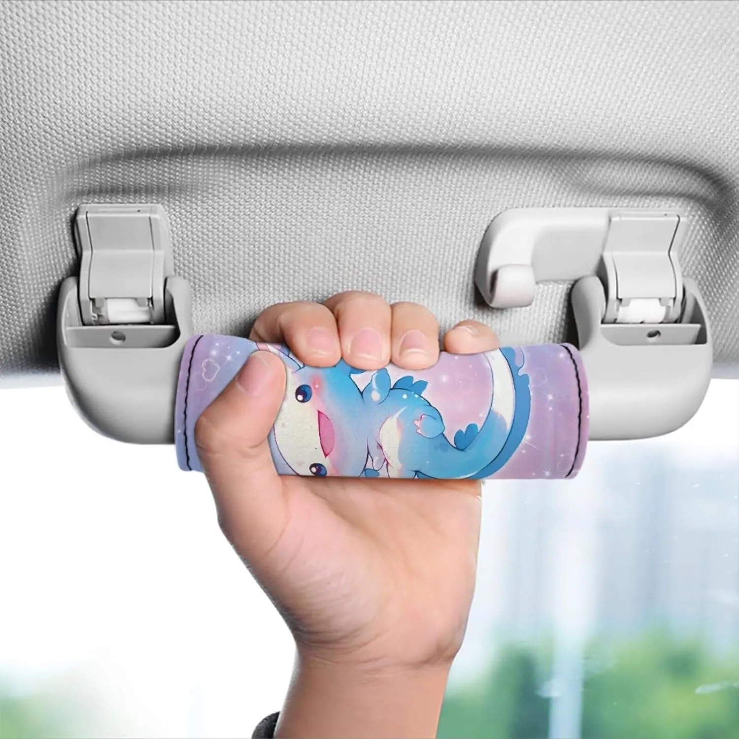 BIGCARJOB Axolotl Luggage Handle Wrap- Comfort Luggage Identifiers for Suitcases Luggage Markers Easy Identification Travel Bag Identifiers Travel Accessories for Women,2 Pcs Set