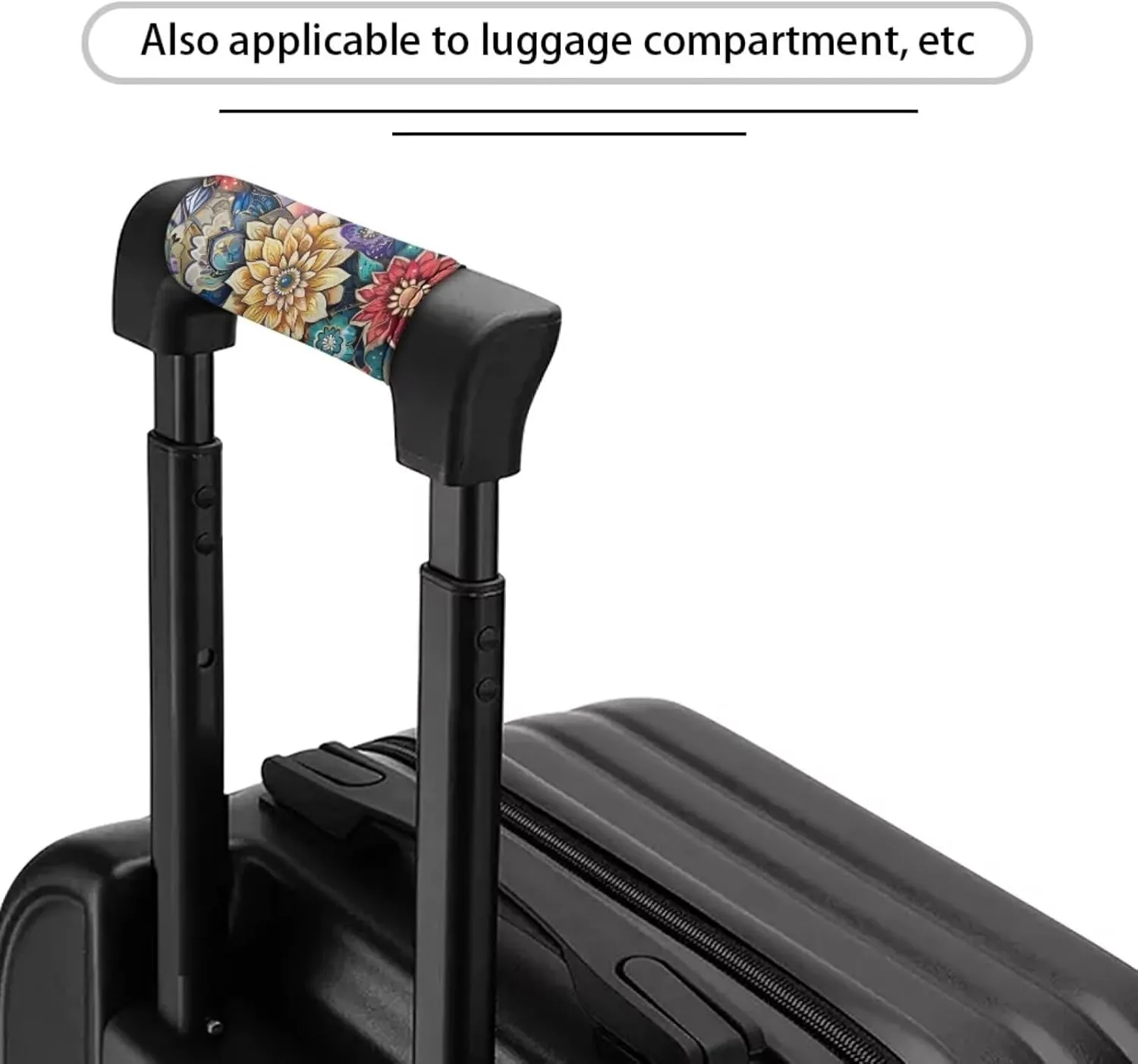 BIGCARJOB Blossom Flower Luggage Handle Wraps for Suitcase,Set of 2 Pcs Boho Lotus Luggage Handle Covers Personalized Luggage Makers Covers Wraps Door Protector Cover