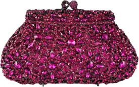 Boutique De FGG Women Crown Minaudiere Handbags Formal Evening Bags Flower Crystal Clutch Purses Wedding Clutch Bag,Mini