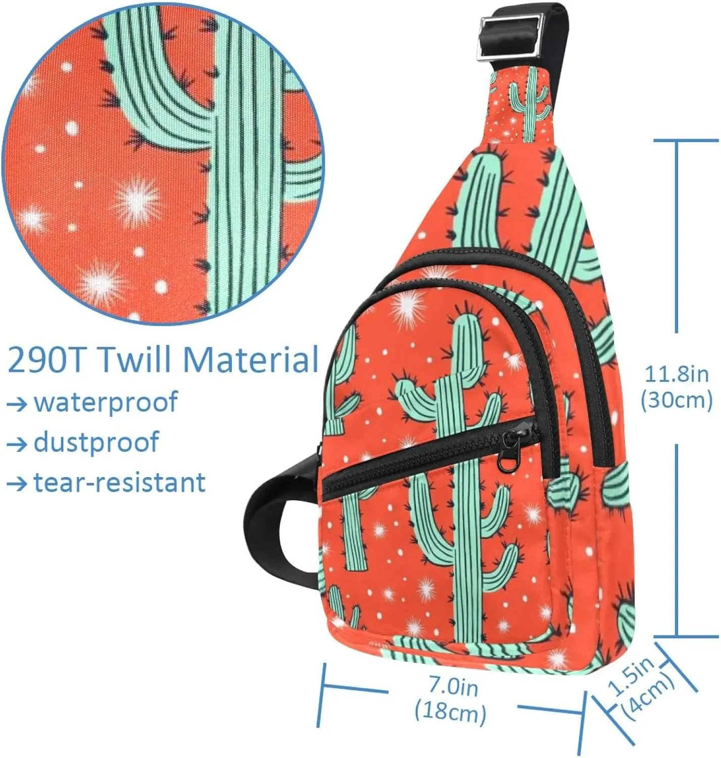 cacti with thorns Chest Daypack Crossbody Backpack for Women Men