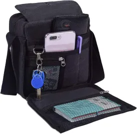 Canvas Small Messenger for Men Women, Mini Crossbody Shoulder Chest Travel Bag, Multi-pocket Purse