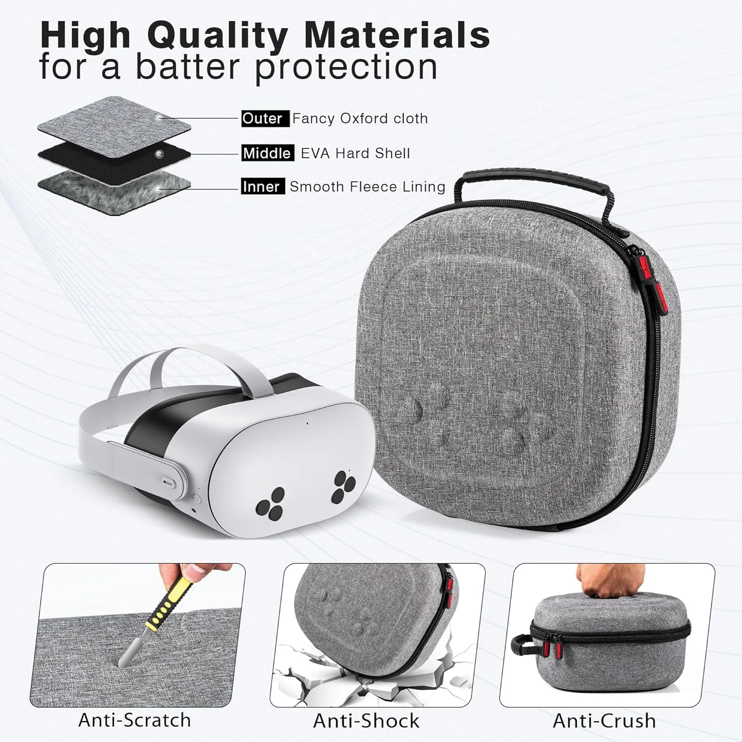 Carrying Case for Meta Quest 3S and Quest 3，Compact Space VR Storage Bag for Oculus Quest 3S/3/2, Store Controller Grips, Adapter Accessories