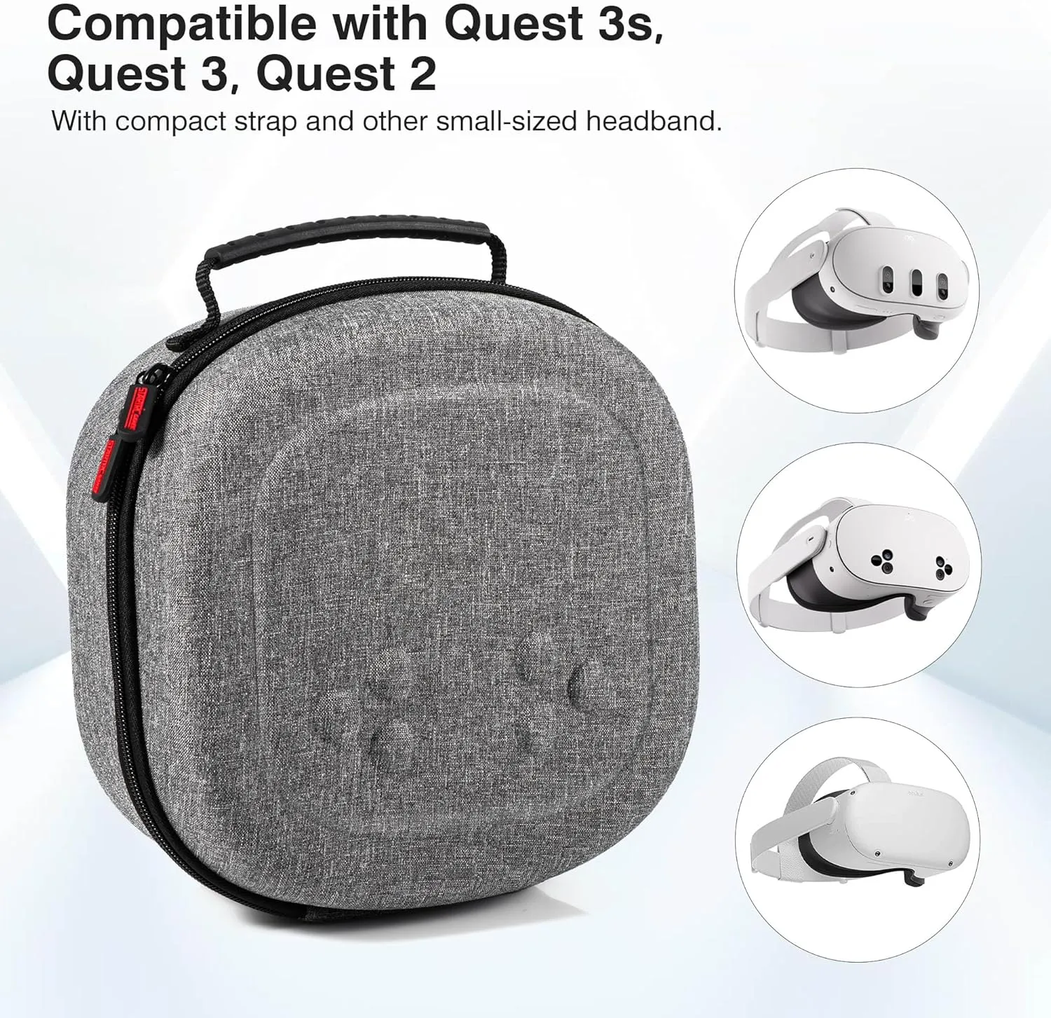 Carrying Case for Meta Quest 3S and Quest 3，Compact Space VR Storage Bag for Oculus Quest 3S/3/2, Store Controller Grips, Adapter Accessories