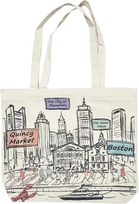 City-Themed Artwork Tote Bag Collection - Designed in the USA, 17"x14", Double Sided Print, Souvenir & Gift
