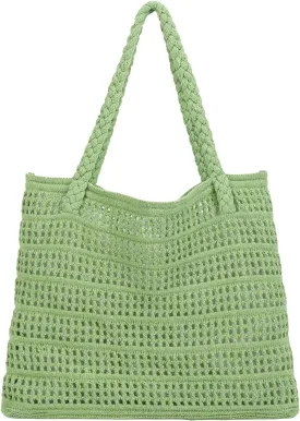 Crochet Bags for Women Summer Beach Tote Bag Large Capacity Shoulder Bag Aesthetic Hobo Bag Knit Bag Hippie Bag