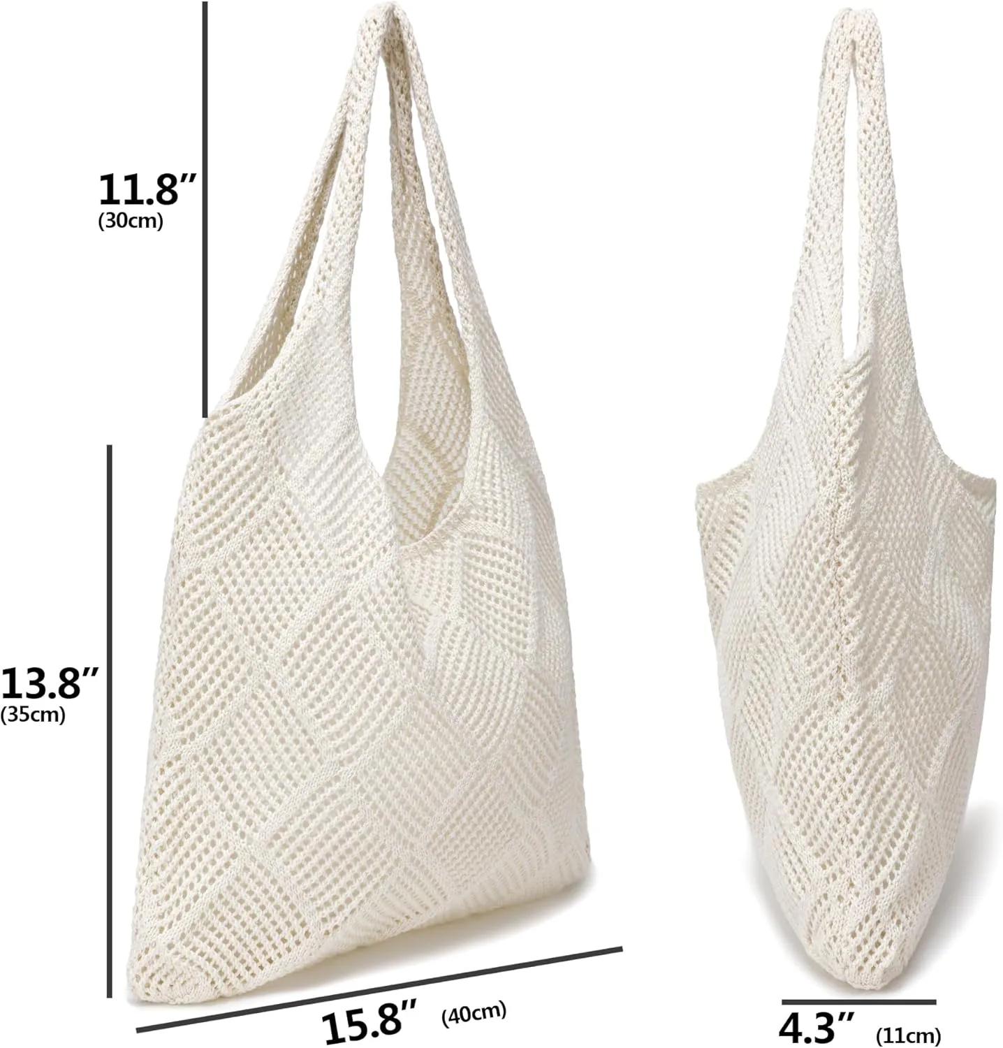 Crochet Tote Bags Summer Beach Bag for Women Vacation Mesh Knit Bag Hippie Bag