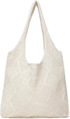Crochet Tote Bags Summer Beach Bag for Women Vacation Mesh Knit Bag Hippie Bag