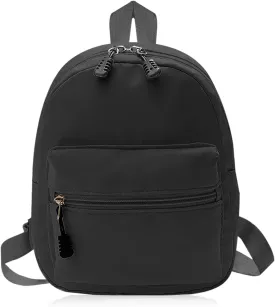 Cute Backpack, Lightweight Backpack Small Backpack for Women, Mini Backpack Purse with Zippers for Travel (black)