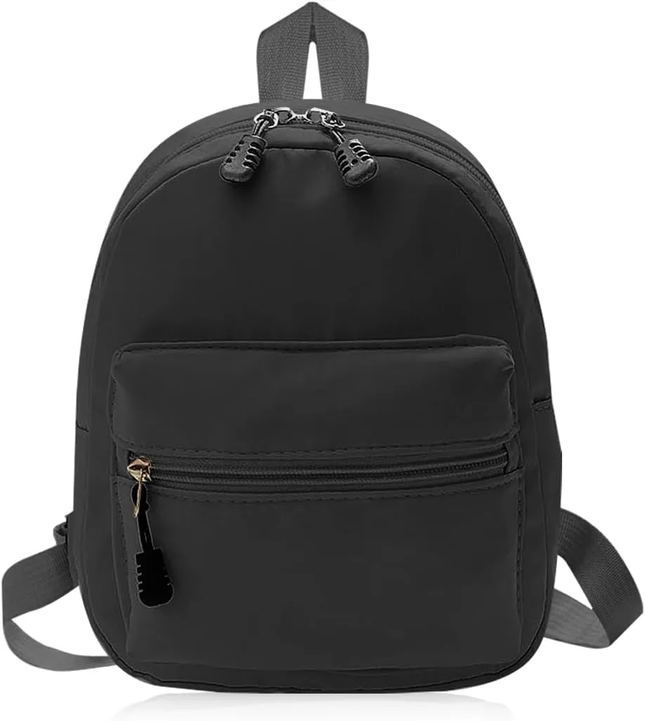 Cute Backpack, Lightweight Backpack Small Backpack for Women, Mini Backpack Purse with Zippers for Travel (black)