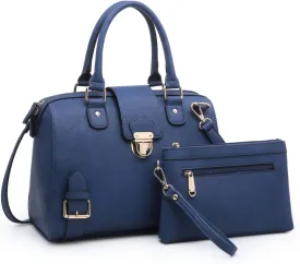 Dasein Women Barrel Handbags Fashion Satchel Bags Top Handle Shoulder Purses Vegan Leather Work Tote
