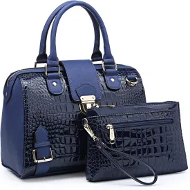 Dasein Women Barrel Handbags Fashion Satchel Bags Top Handle Shoulder Purses Vegan Leather Work Tote
