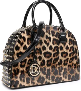 Dasein Women Patent Leather Purses Handbags Dome Satchel Purse Work Tote Structured Shoulder Bag with Long Strap