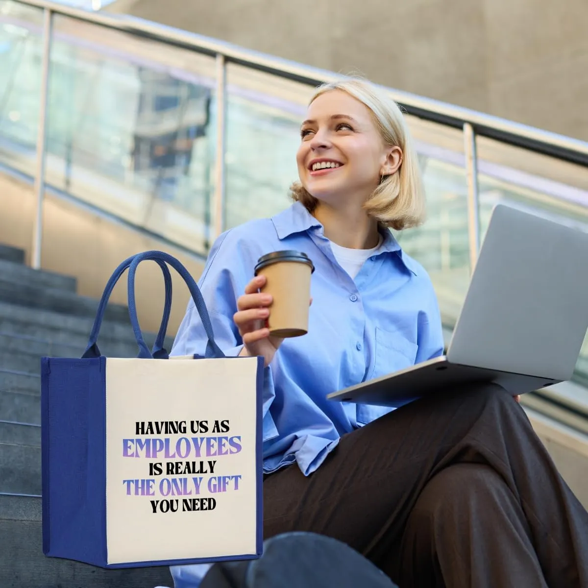 Decohim Boss Lady Gifts: Waterproof Canvas Tote Bag for Birthday or Boss Day