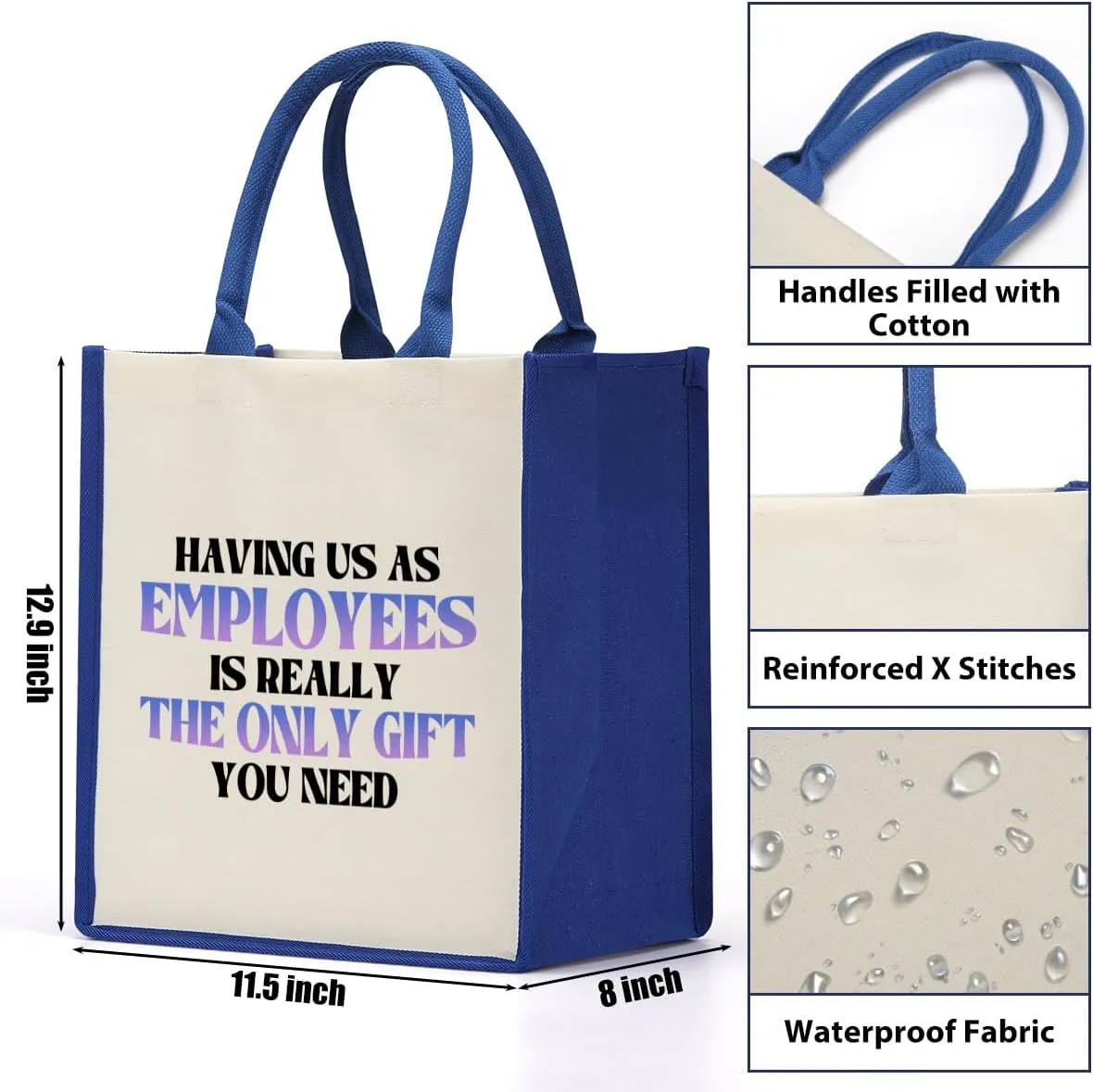 Decohim Boss Lady Gifts: Waterproof Canvas Tote Bag for Birthday or Boss Day
