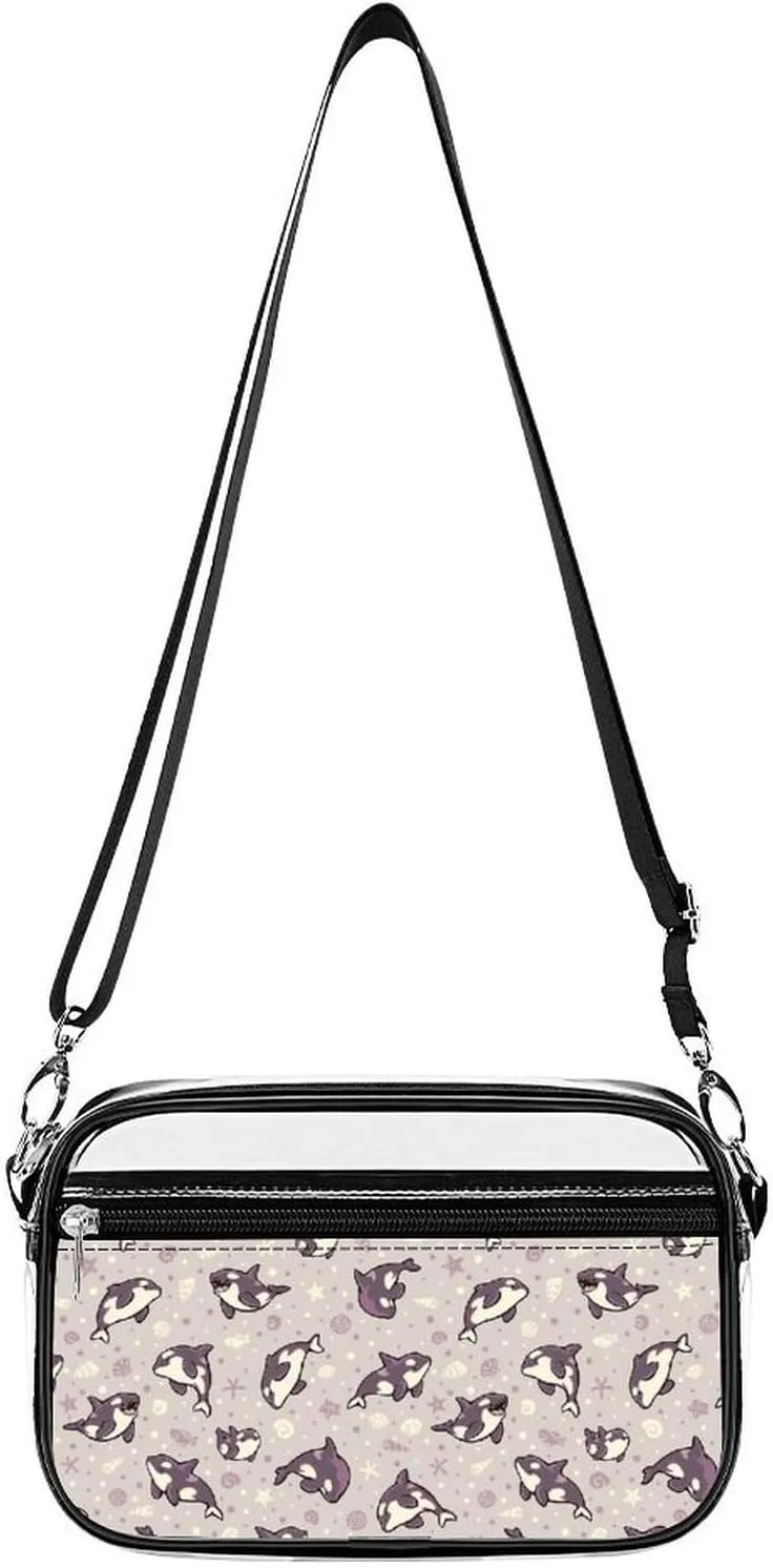 Dolph Seashell Clear Purse Stadium Crossbody Bags for Women and Men Adjustable Shoulder Handbags