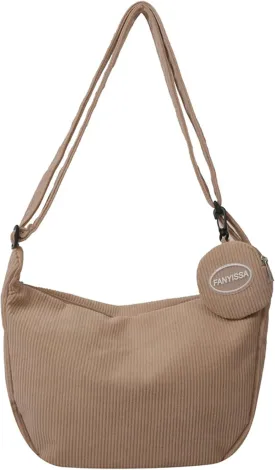 eYLun Women Corduroy Crossbody Bag Small Tote Bag Shoulder Handbag Adjustable Mini Crescent Bags