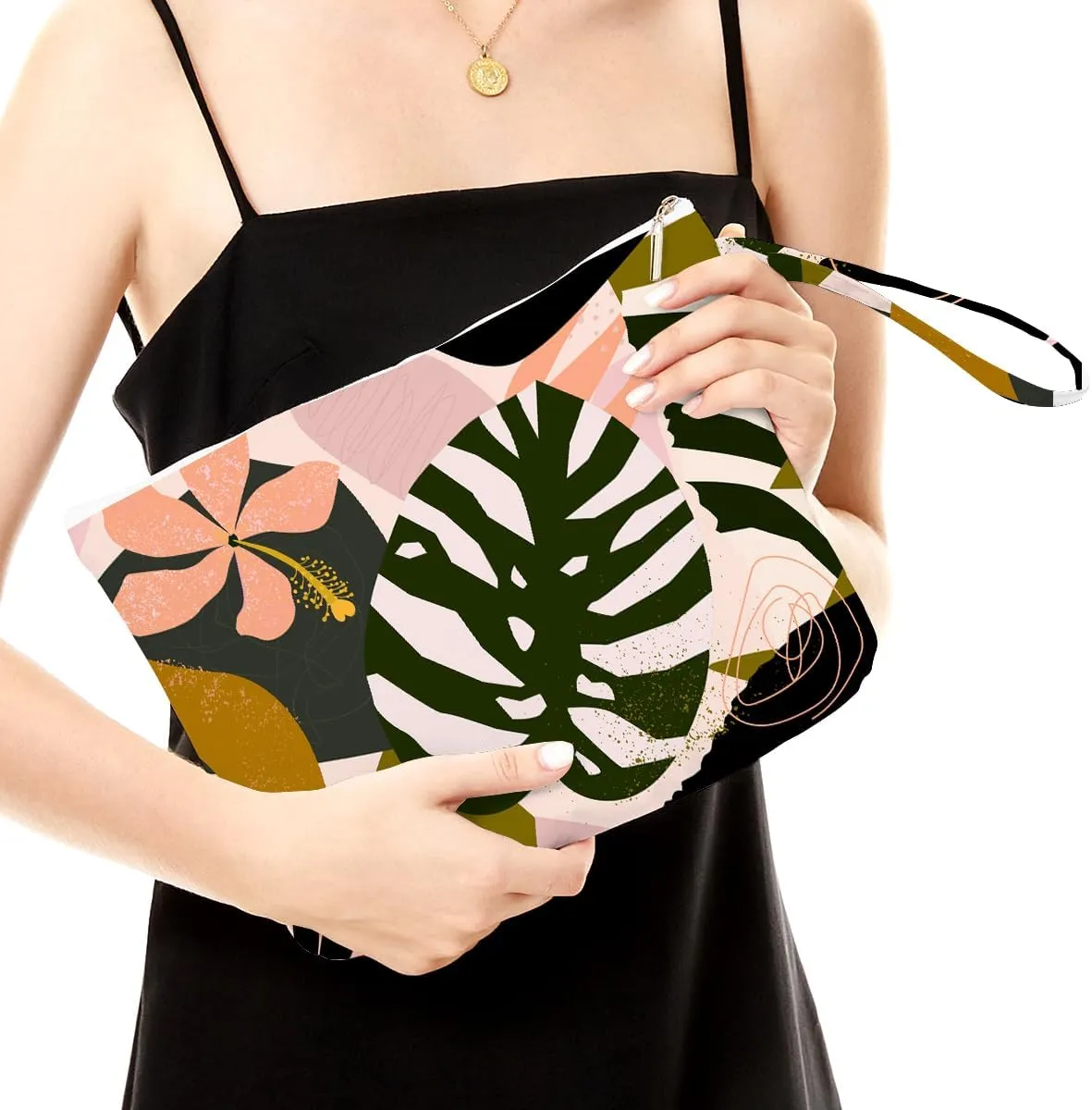 Fokongna Palm leaves Wet Bag Travel Wet Dry Bag Beach Bag Diaper Bag Wet Bag For Swimsuit Travel Makeup Bag Toiletry Bag
