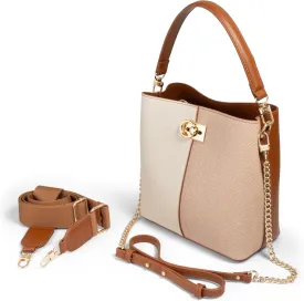 FOLSOM Leather Crossbody Bags for Women - 5 Colors | Leather Bucket Bags for Women - 3 Straps, 3 Compartments, & 3 Closures