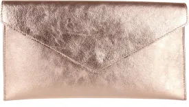 Girly HandBags Womens Leather Italian Metallic Shimmer Envelope Wrist Clutch Bag