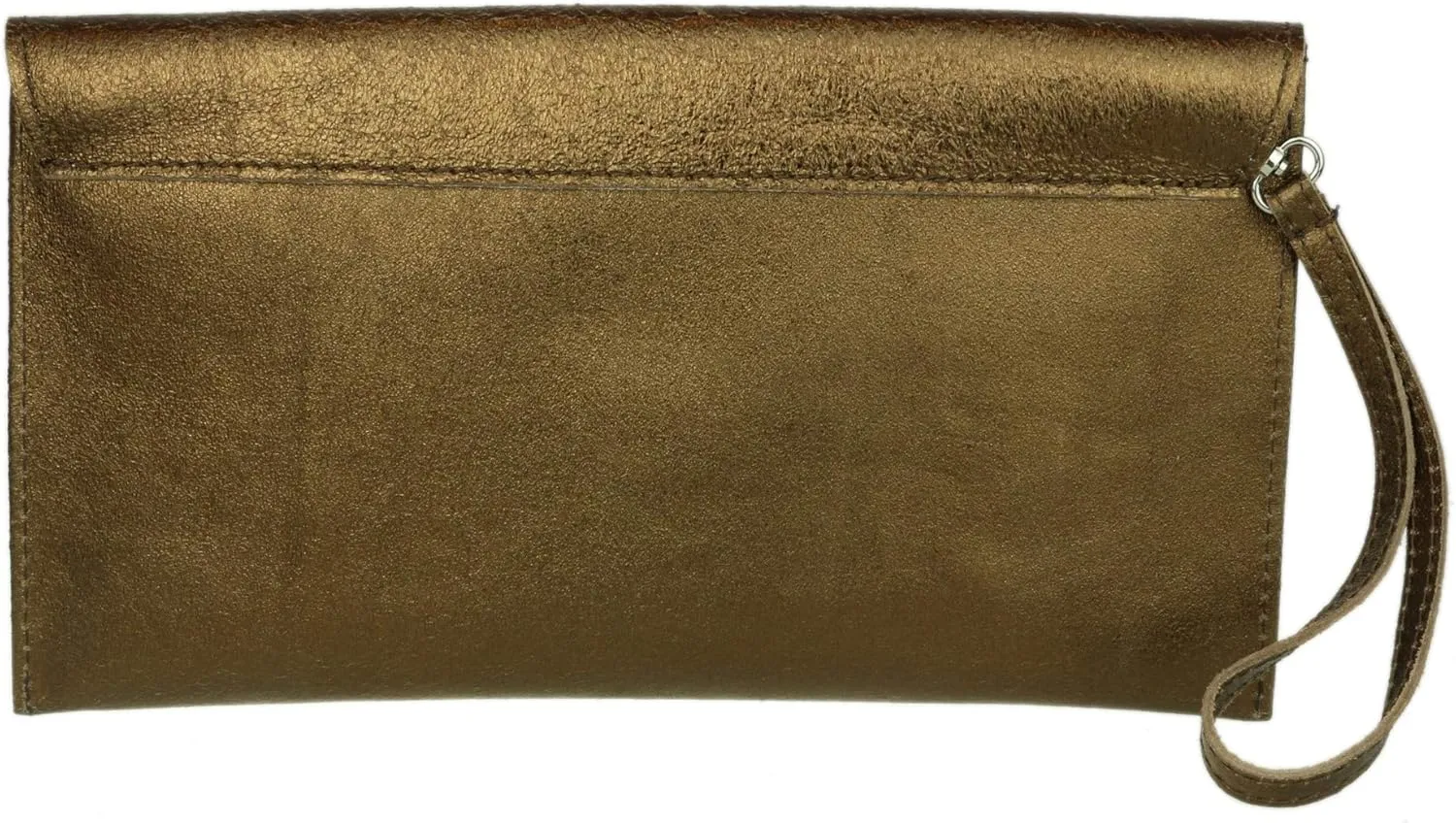 Girly HandBags Womens Leather Italian Metallic Shimmer Envelope Wrist Clutch Bag