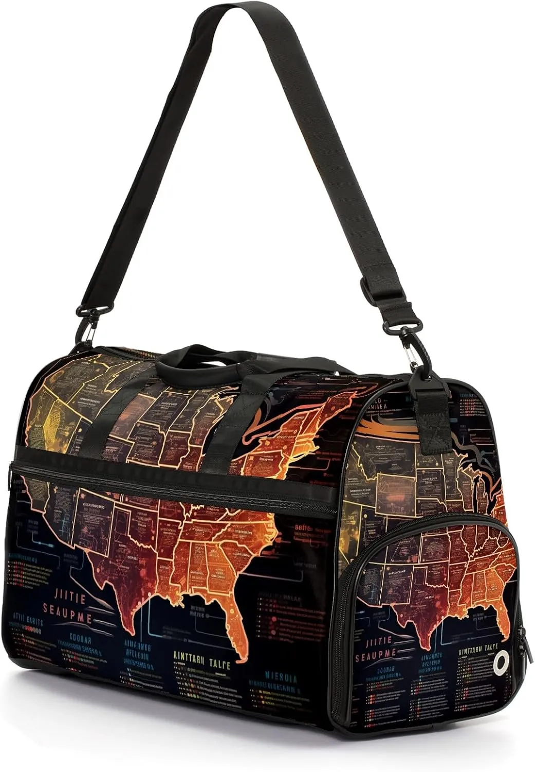Gym Bag for Women Men, Yoga Bag with Shoe Pocket, Travel Duffel Tote Bag for Plane, Workout, Swimming, Weekend Overnight Bag Carry on Bag Hospital Holdalls, America Map - 43