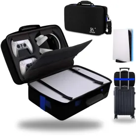 Hard Shell Carrying Case for PS5, Travel Case for PS5 Console Controller, Shockproof Protective Storage Bag for Playstation 5 Disk Digital Edition, Headset, Base, Accessories(Black)