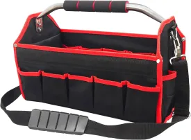 HAUTMEC 16 Inch Tool Bag, Foldable Tool Tote, Portable Open Top Tool Bag, Pro Electrician Tool Bag with Adjustable Shoulder Strap and 16-Pockets600D Water-Resistant and Wear-Resistant, TB0002