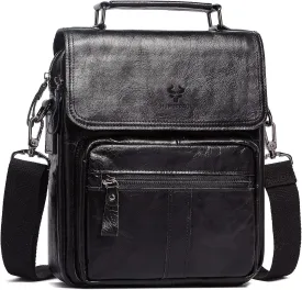 HUMERPAUL Leather Messenger Bag for Men, Shoulder Crossbody Bag with Adjustable Straps for Work Business