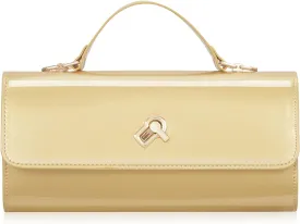 Huralona Women Metallic PU Leather Evening Clutch Purse Square Box Handbag Crossbody Shoulder Bag with Twist Lock Closure