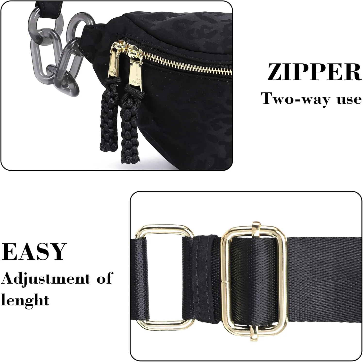 INICAT Fanny Packs for Women,Fashion Waist Packs Crossbody Bum Bag with Adjustable Strap for Travel Sport