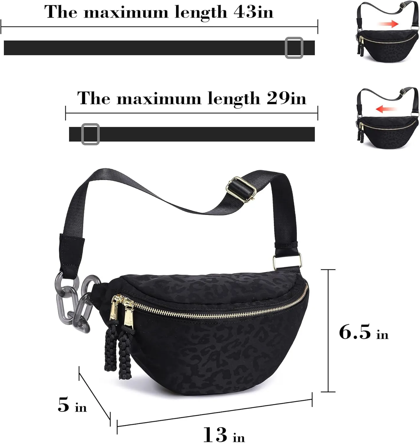 INICAT Fanny Packs for Women,Fashion Waist Packs Crossbody Bum Bag with Adjustable Strap for Travel Sport