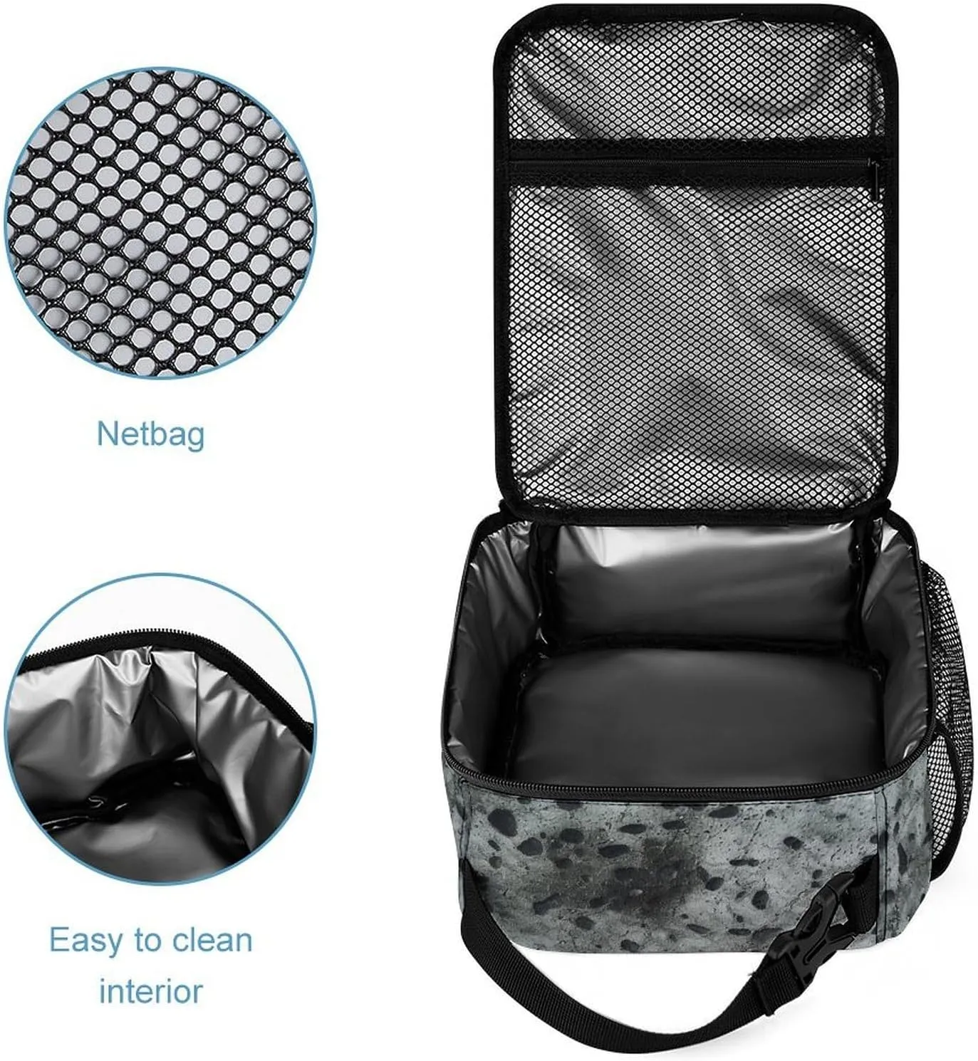 Insulated Lunch Bag for Women Men Concrete Surface Lunch Box Reusable Lunch Tote Bag for Work Picnic Travel