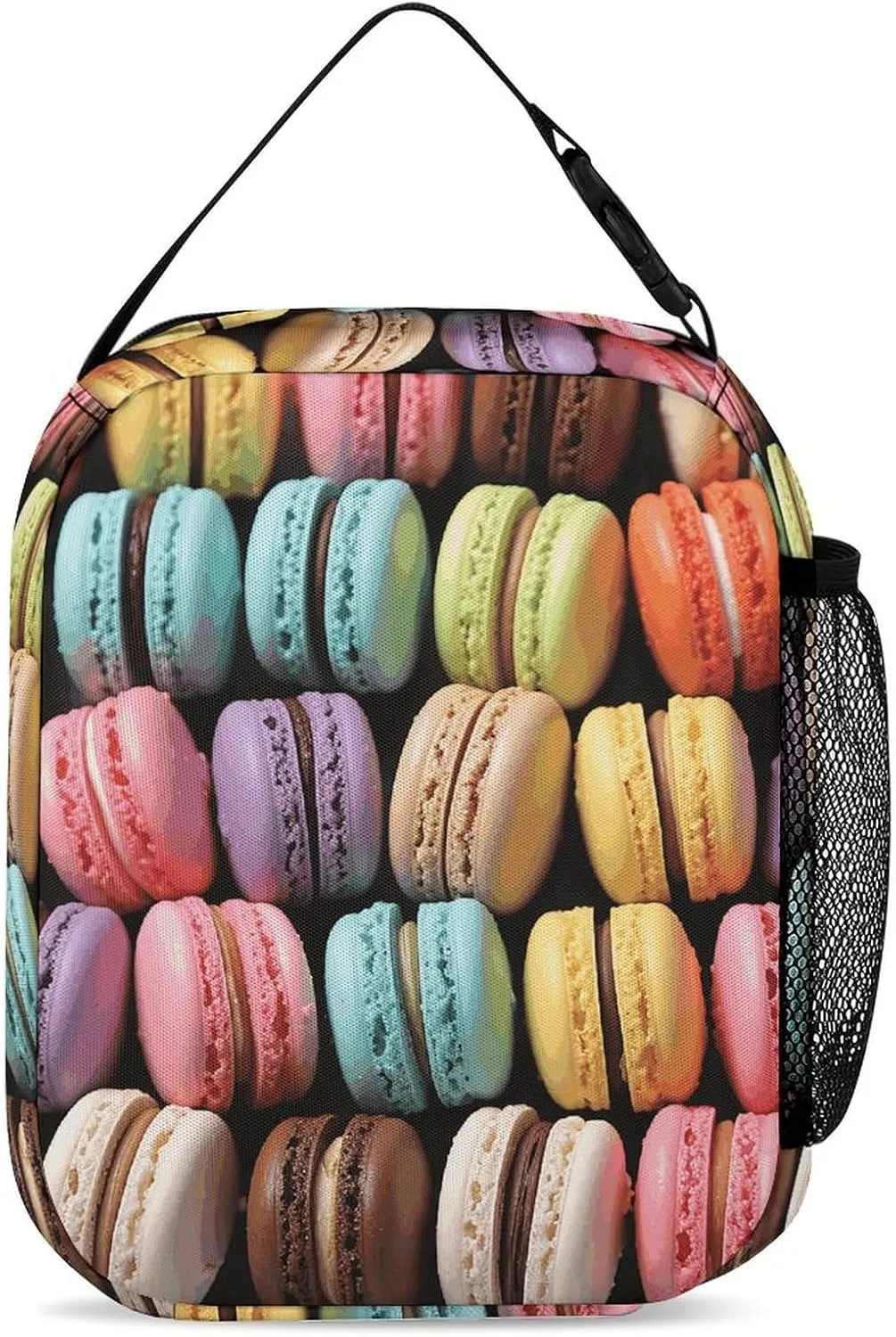 Insulated Lunch Bag for Women Men Macaron Biscuit Flavored Pastries Lunch Box Reusable Lunch Tote Bag for Work Picnic Travel