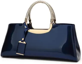 jessie Patent Leather Structured Shoulder Handbag Women Evening Party Satchel Crossbody Top Handle Bags