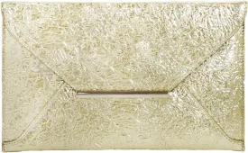 JNB Crushed Metallic Envelope Clutch