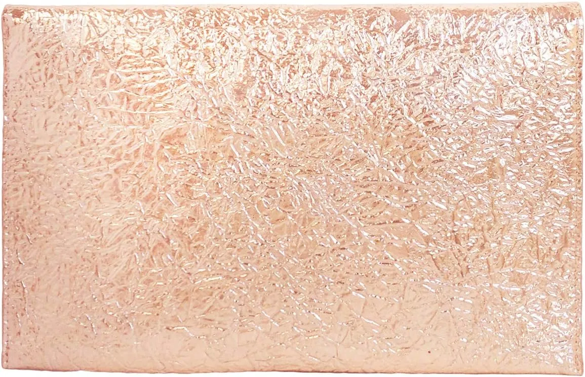 JNB Crushed Metallic Envelope Clutch