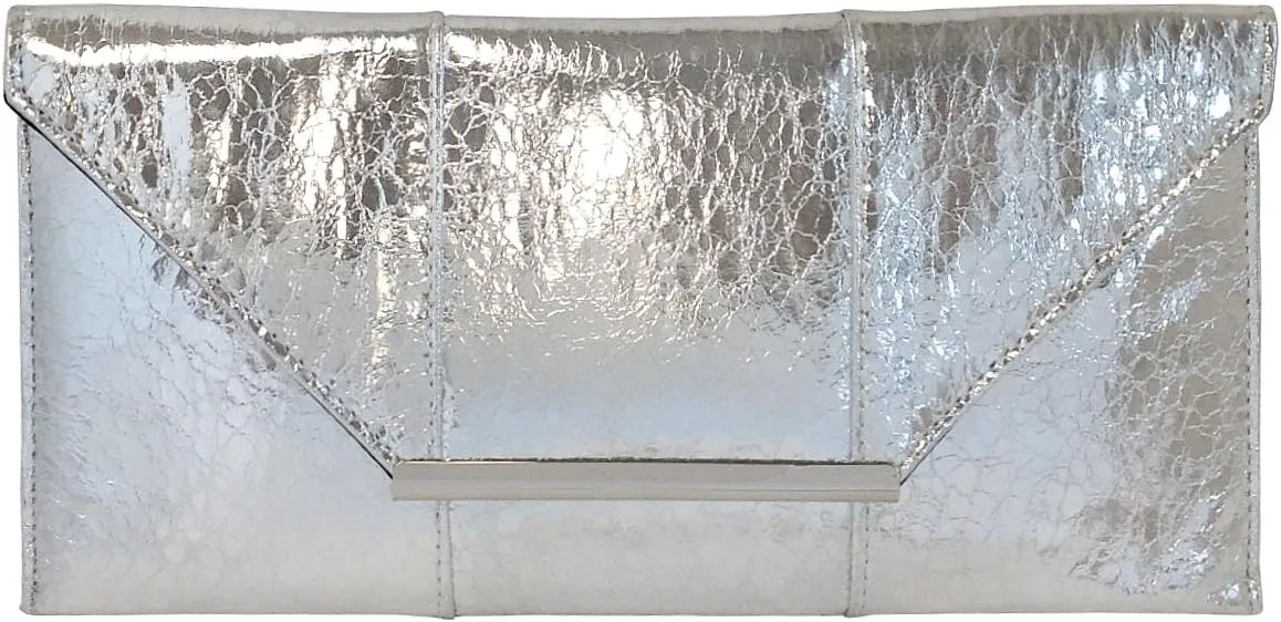 JNB Women's Metallic Material Clutch Purse