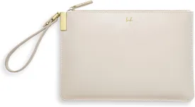 KATIE LOXTON Bride Womens Vegan Leather Secret Message Pouch Clutch Metallic White
