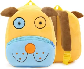 KISSOURBABY 3D Cute Cartoon Little Plush Baby Backpack Baby Toy Bag(Dog)
